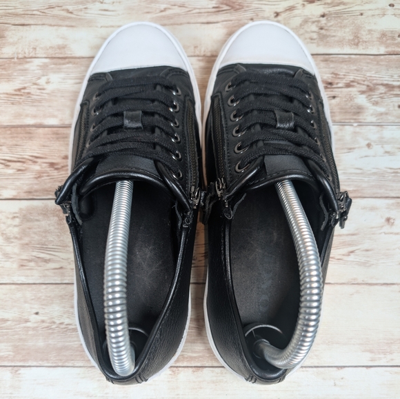 Coach Empire Zipper Leather Black Low Top Sneaker Tennis Shoes Women's Size 7 B - Picture 4 of 16